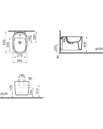 Подвесное биде VitrA Plural 7831B483-0288