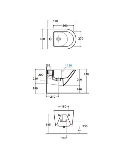 Подвесное биде Globo Forty3 FOS10.BIx1