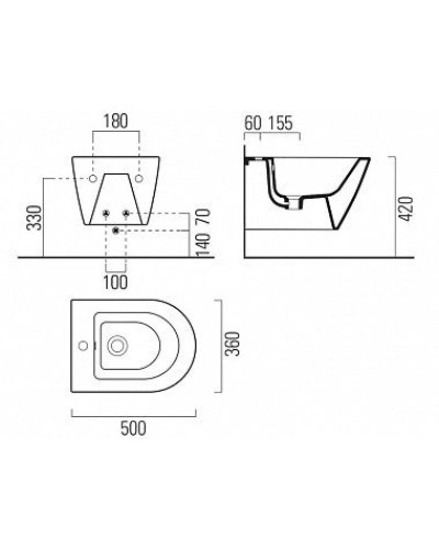 Подвесное биде GSI Kube X 9464109