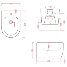 Подвесное биде Artceram Monet MNB001 17 00