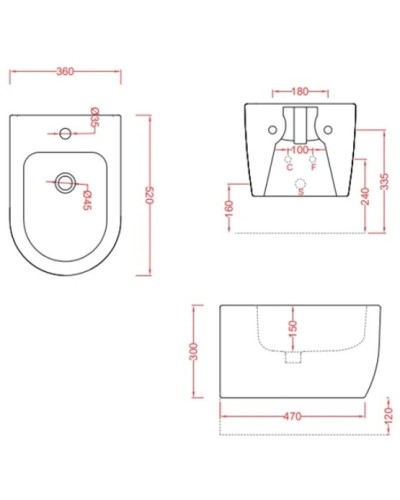 Подвесное биде Artceram Monet MNB001 01 00