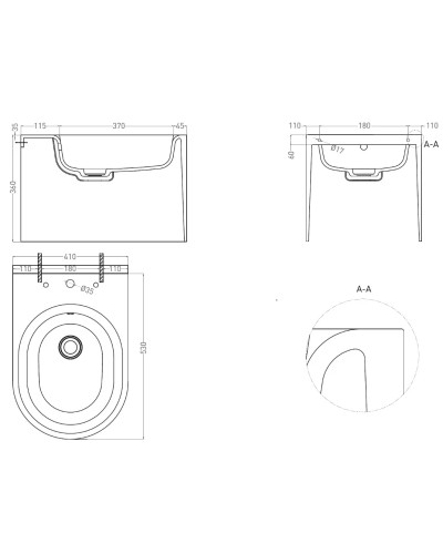 Подвесное биде Salini S-Stone Gemelli 250121M