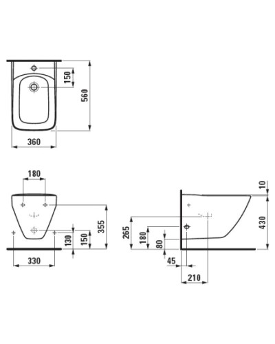 Биде подвесное Laufen Palace 8.3070.1.000.302.1