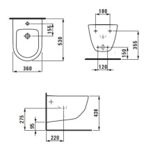 Биде подвесное Laufen Pro 8.3095.2.000.302.1