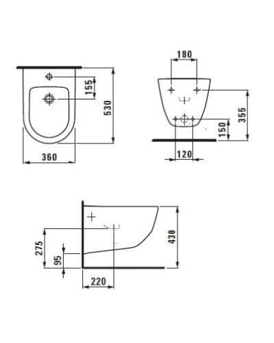 Биде подвесное Laufen Pro 8.3095.2.000.302.1