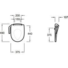 Крышка-биде с микролифтом управление рычажком Jacob Delafon Odeon Up 97301-0