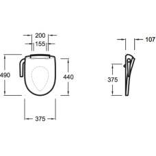 Крышка-биде с микролифтом управление рычажком Jacob Delafon Odeon Up 97301-0