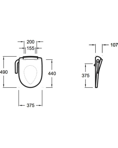 Крышка-биде с микролифтом управление рычажком Jacob Delafon Odeon Up 97301-0