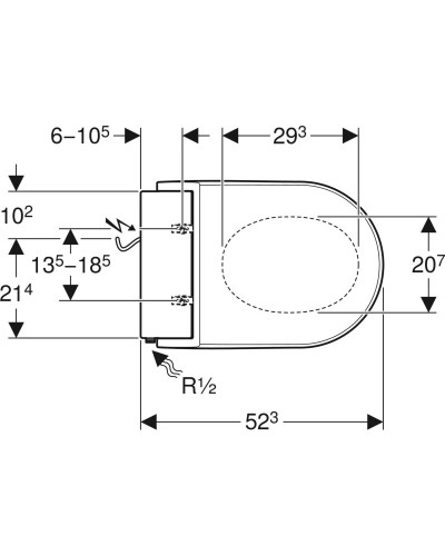 Электронная крышка-биде для унитаза с микролифтом Geberit AquaClean Tuma Comfort 146.274.SI.1