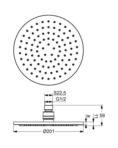 Верхний душ Ideal Standard Ideal Rain Soft B9442AA Хром