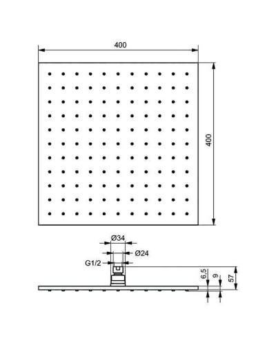 Верхний душ Ideal Standard Ideal Rain Pro B9845AA Хром