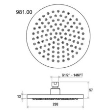 Верхний душ 20 см Ravak X07P015