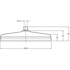Верхний душ 305 мм Jacob Delafon Katalyst E13694-CP