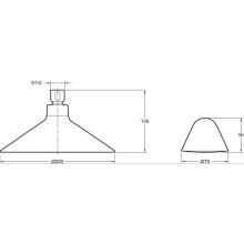 Большой верхний душ + беспроводной динамик 200 мм Jacob Delafon Moxie E99105-CP