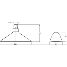 Большой верхний душ + беспроводной динамик 200 мм Jacob Delafon Moxie E99105-CP