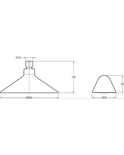 Большой верхний душ + беспроводной динамик 200 мм Jacob Delafon Moxie E99105-CP