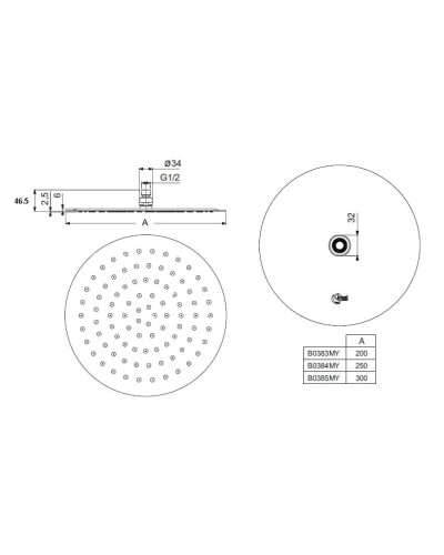 Верхний душ 300 мм Ideal Standard IdealRain Luxe B0385MY