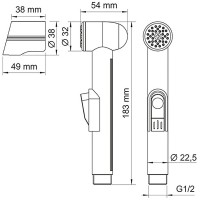 Гигиенический душ WasserKRAFT Elbe A081 Черный матовый