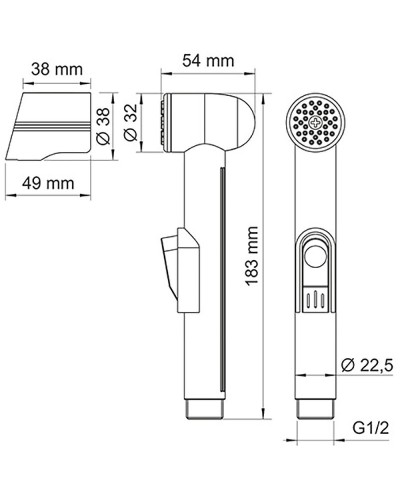 Гигиенический душ WasserKRAFT Elbe A081 Черный матовый