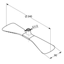 Верхний душ 340 мм Kludi Fizz 675750500