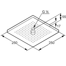 Верхний душ 250 мм Kludi A-QA Eco 6654105-00
