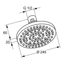 Верхний душ 245 мм Kludi A-QA  Eco 6652105-00