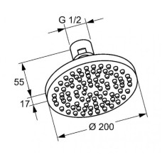 Верхний душ 200 мм Kludi A-QA 665100500