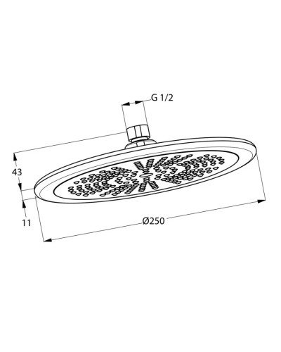 Верхний душ 250 мм Kludi Freshline 675110500
