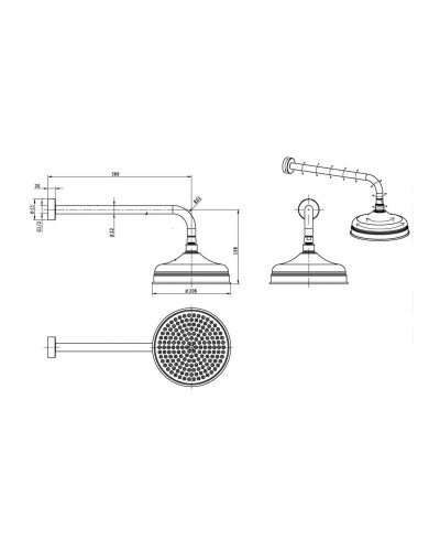 Верхний душ Boheme Imperiale 411 Золото