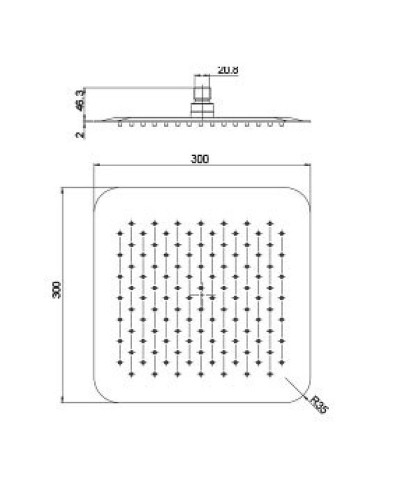 Верхний душ Paini 50CR759UPQ30E Хром
