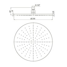 Верхний душ Paini 50PZ759TT25 Черный матовый
