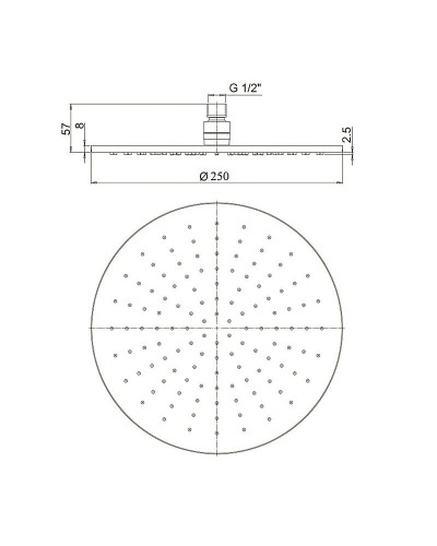 Верхний душ Paini 50PZ759TT25 Черный матовый
