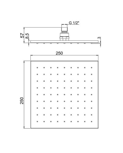 Верхний душ Paini 50PZ759QQ25 Черный матовый