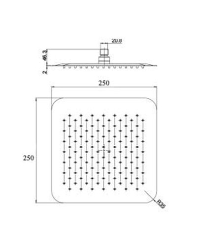 Верхний душ Paini 50CR759UPQ25E Хром