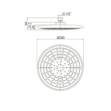 Верхний душ Paini 50CR759G5TB24E Хром