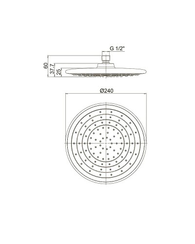 Верхний душ Paini 50CR759G5TB24E Хром