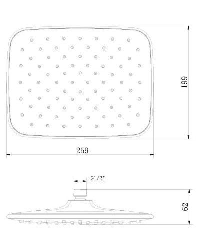 Верхний душ Lemark LM8133C Хром Белый