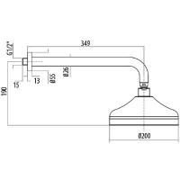 Верхний душ 200 мм Gattoni PD SFPCL20V0br