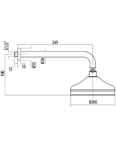 Верхний душ 200 мм Gattoni PD SFPCL20D0oro