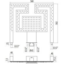 Верхний душ 560х500 мм Gattoni PD 1021/SDC0cr