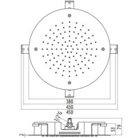Верхний душ 380 мм без хромотерапии Gattoni PD 9905/PDC0CR