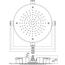 Верхний душ 380 мм без хромотерапии Gattoni PD 9905/PDC0CR