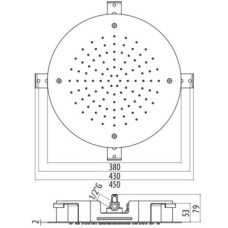 Верхний душ 380 мм без хромотерапии Gattoni PD 9905/PDC0CR