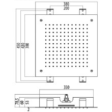 Верхний душ 380x380 мм без хромотерапии Gattoni PD 9915/PDCcr