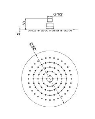 Верхний душ Paini 50CR759UP25E Хром