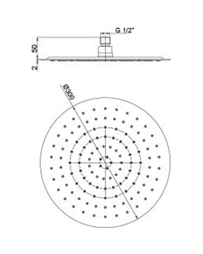 Верхний душ Paini 50CR759UP30E Хром