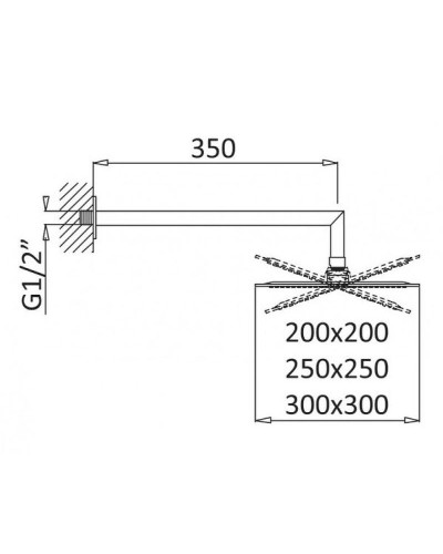 Верхний душ Cezares PORTA-TDDQ-30-01 Хром