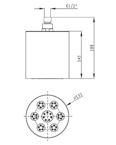 Верхний душ Cezares CZR-SPW130-01 Хром