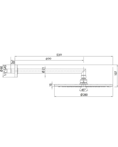 Верхний душ Bossini Cosmo H70596I.073 Черный матовый