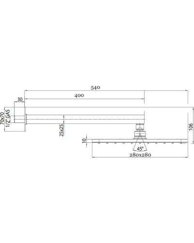 Верхний душ Bossini Cosmo H69598I.030 Хром